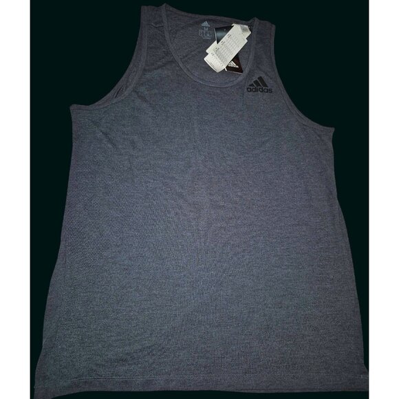 Adidas Mens Gray Climalite Tank Top M Sleeveless Athletic Gym Wear Lightweight - Picture 1 of 7